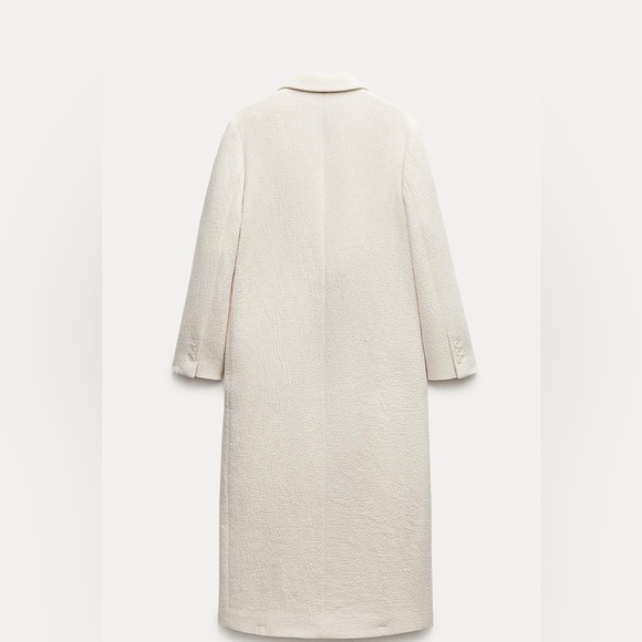 MINIMALIST WOOL BLEND COAT ZW COLLECTION ECRU SIZE MEDIUM. BEAUTIFUL❣️ - Picture 5 of 7